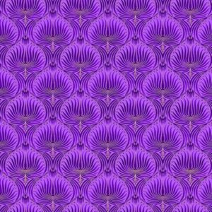 A purple pattern with leaves on it.