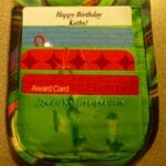 A finished product of a green card holder