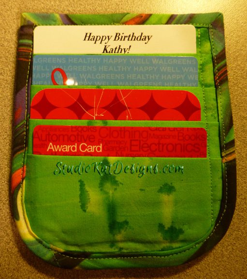 A finished product of a green card holder