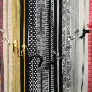A row of Purse Zippers, 22" on a white background.