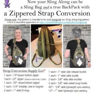 Zippered strap conversion of bags