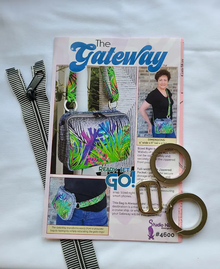 A magazine with a purse and accessories on it.