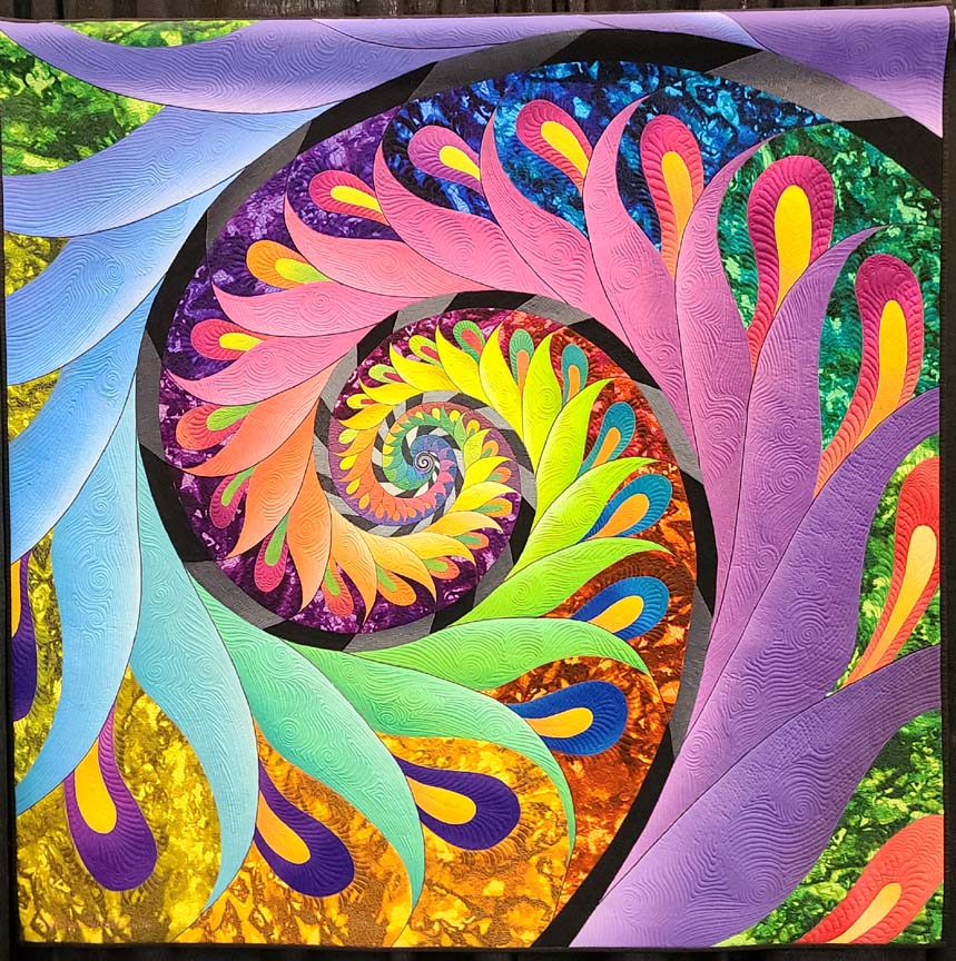 closeup shot of a colorful spiral pattern