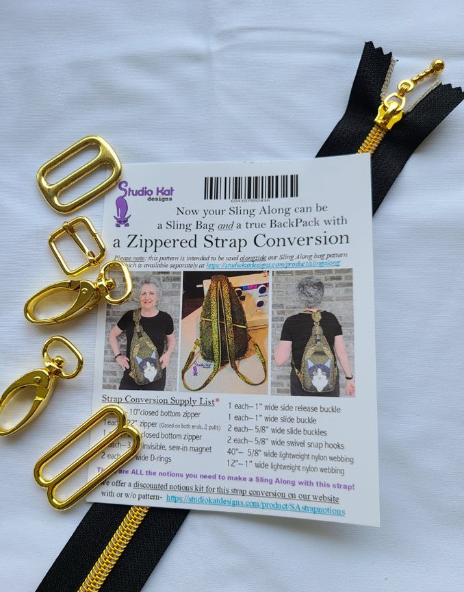 Zippered strap conversion kit.