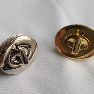 Gold and silver twist locks on display