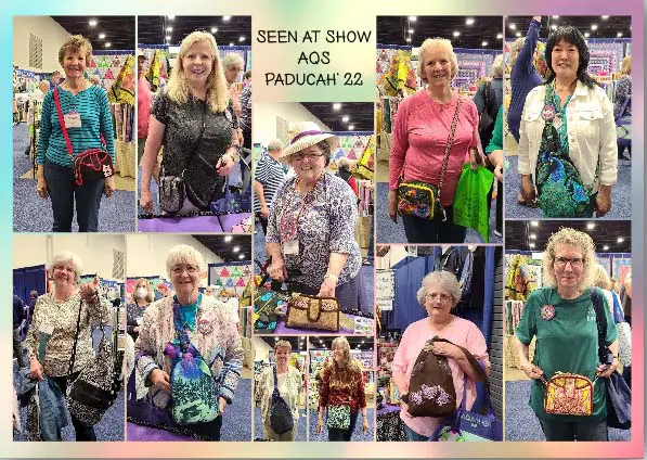 A photo collage of women and their bags in AOS Paducah 22