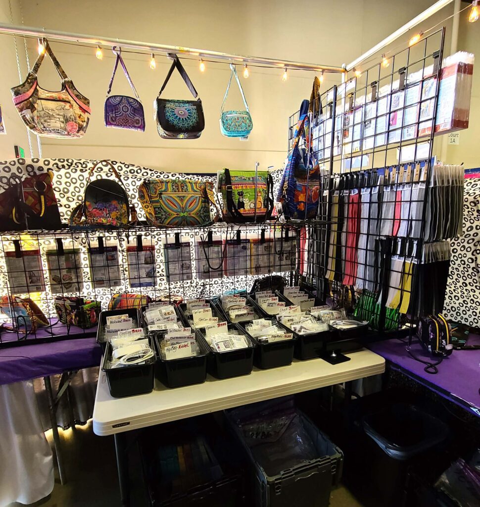 A store with bags and black organizers
