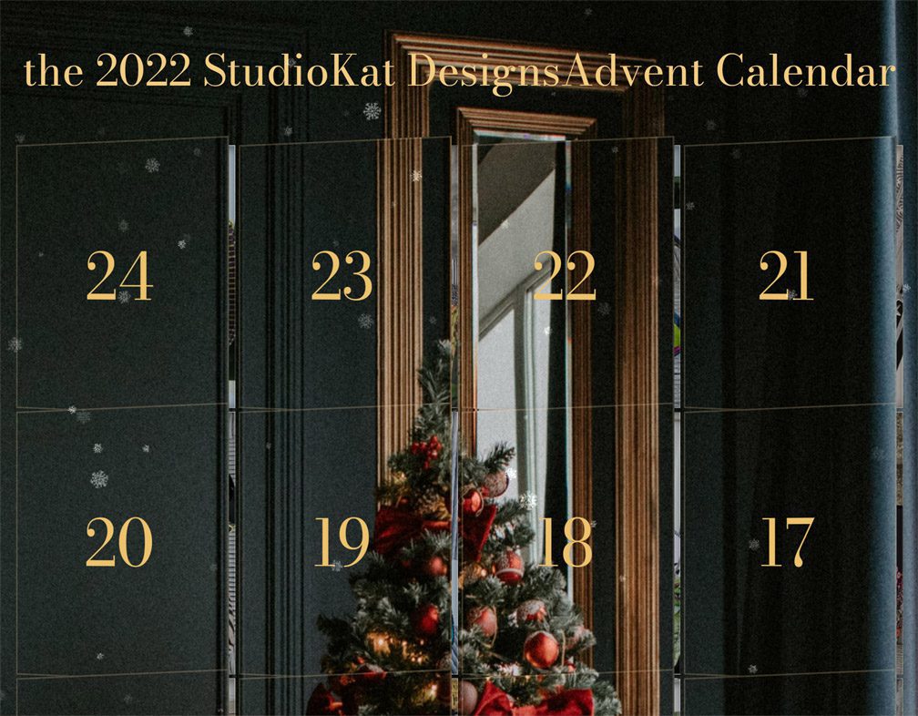 Advent calendar with decorated Christmas tree.