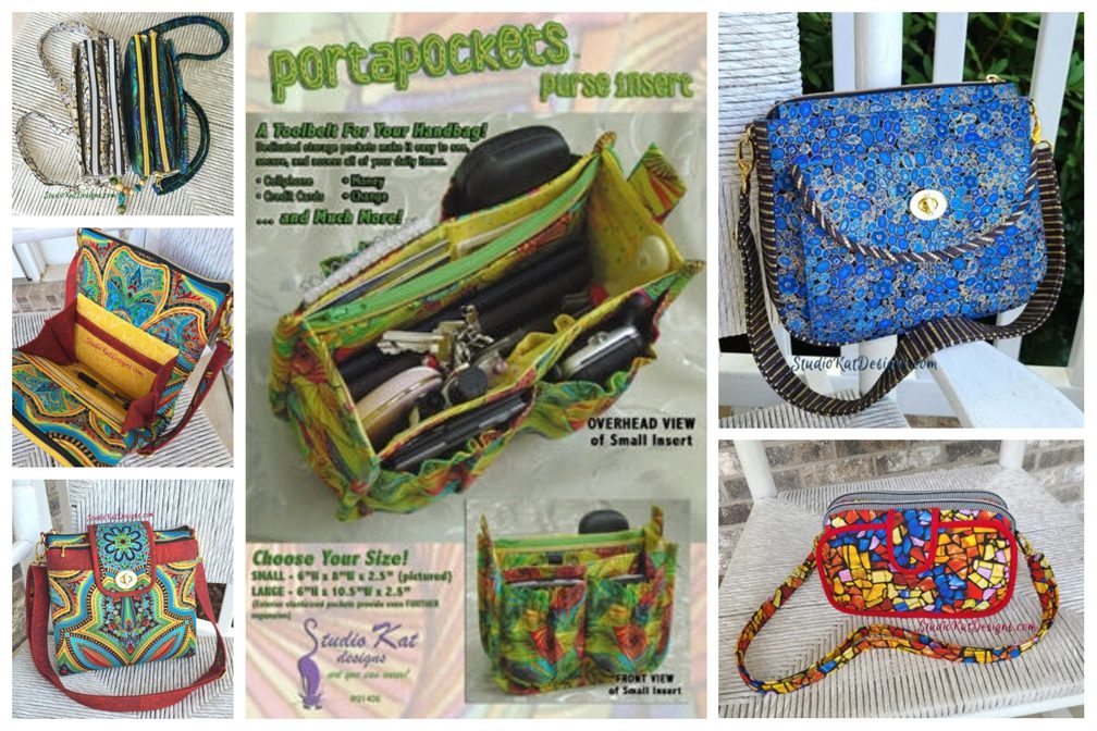 A collection of different purses with different designs.