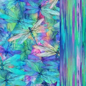 A colorful painting of flowers and leaves