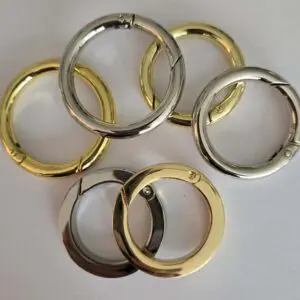 A group of metal rings sitting on top of a table.