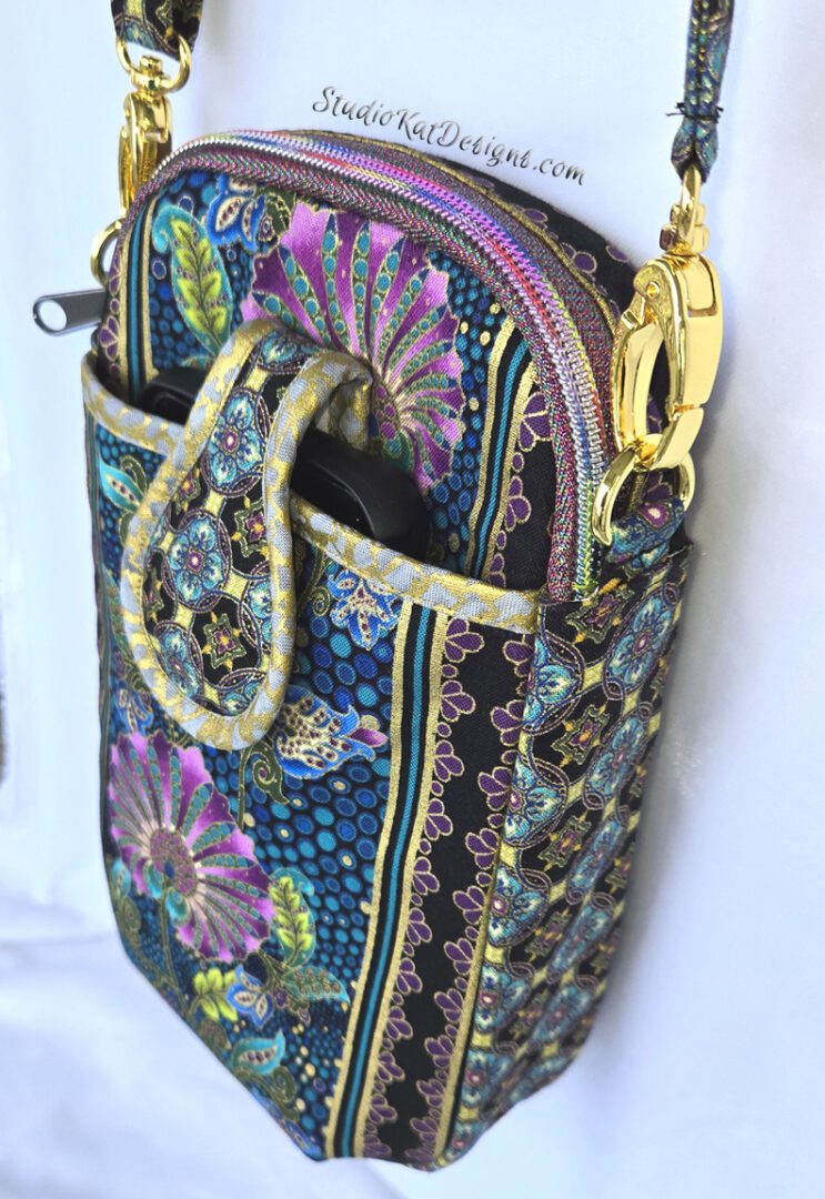 A close up of the side of a purse