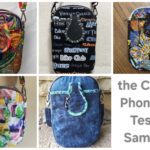 A collage of five colorful, artistic phone cases with unique designs.